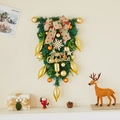 Christmas Teardrop Swag with gold ornaments and Merry Christmas sign for festive wall decor - Style C Teardrop Swag