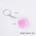 Mini porte-clés chope de bière cocktail rose, 3,7 cm de haut avec effet liquide - Cocktail Rose - Style Porte-clés