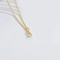 Elegant gold chain necklace with a water drop pendant and clear cubic zirconia inlays - Gold White Zirconia Waterdrop (XL3273-2)