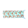Cooling dog collar with cartoon puppy print and adjustable drawstring for summer comfort - Green Dog