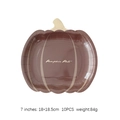 Brown pumpkin shaped 7 inch disposable paper plate with 10 piece pack for Thanksgiving - 7 Inch Brown Pumpkin Plates 10PCS