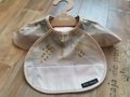 Waterproof baby bib set with golden polka dot pattern and large leak-proof pocket - Wings - Dew And Flowers In Bloom / One Size