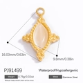 Vintage 18k gold plated stainless steel opal pendant with detailed size and weight specs - Opal Vintage Gold Pendant (PJ91499)