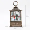 Bronze finish Christmas lantern with interior forest scene and deer, 13.5cm height - Kid