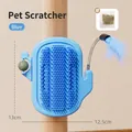 Blue cactus cat self groomer with catnip ball and feather teaser toy attachment - Blue Feather Catnip