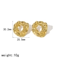 Orecchini a texture lava in acciaio inossidabile placcato oro 18K con dimensioni - Oro (TE6701-G)