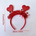 Sparkly red sequin heart headband for Valentine's Day party hair accessories - 2 Large Hearts Headband
