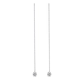 Elegant 925 sterling silver long chain earrings featuring a sparkling moissanite stud - E13914 Long Tassel Ear Threader With GRA Certificate