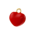 Pendentif cœur rouge brillant avec boucle en métal doré pour bijoux faits maison - VD1721 Petit Coeur Rouge