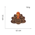 Detailed view of turkey embroidery patch with 6.1cm x 5.1cm size markings - Spreading Turkey (AZ2459A5-3-5)