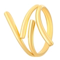 Modern gold plated stainless steel wrap ring with a multi-layered spiral design - Spiral Wrap Style (WG-0896)