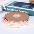 Pink ribbon roll with gold LOVE IS ETERNAL text for gift wrapping and floral decoration - 1cm*33 Yards / Champagne Gold Stamped