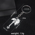 Silver Viking double axe alloy keychain, 10cm total length with 13g lightweight design - Style 3 Engraved Axe