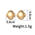 Golden four-leaf clover stud earrings in titanium steel with 0.8cm matte finish surface - Matte Clover Studs (JZE834-B)