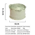 Stone green pleated linen ribbon roll for bouquets and cake decor with wavy edges - 4cm Simple Pack / Stone Green