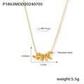 Collar de acero de titanio dorado con colgante envuelto y medidas de 40+5cm - Colgante Espiral (P1863) / Dorado
