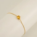 Minimalist 18K gold-plated link chain bracelet with a 3D chubby alphabet F pendant - Letter F (ZYG1459-F)