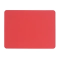 Rectangular pink silicone placemat with rounded corners on a clean white background - Red