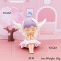 Nordic purple hair ballet girl angel ornament with white wings for car and cake decor - 15A Purple Vinyl Small Ballet Girl
