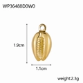 Gold-plated shell charm for DIY necklaces with dimensions 1.9cm x 1.1cm and 2.3g weight - Gold Large Shell (WP36488D0W0)