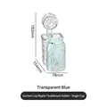 Transparent blue suction cup toothbrush holder with water ripple texture and single cup - Water Ripple Toothbrush Holder (1 Cup - Blue)