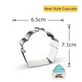 Stainless steel cupcake shaped cookie cutter, 6.5x7.1 cm size for baking desserts - New Style Cupcake