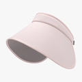 Women's pink wide brim empty top sun hat with Coolnet fabric and side lettering - Adjustable / Pink