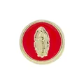 Religious Guadalupe charm with red enamel and golden micro-inlaid copper plating - Virgin Mary / Red