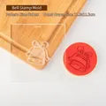 Bell-shaped acrylic fondant stamp for Christmas cookies with a 5x5cm bell impression - Pattern 5x5cm/Frame 11.8x11.2cm
