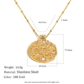 Collana con ciondolo sole in acciaio placcato oro 18K con perle e strass info dimensioni - Oro