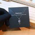 Silver titanium steel necklace featuring a cute cat pendant with sparkling zircon stone - Cat