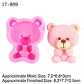 Stampo in silicone rosa a forma di orsetto con texture 3D e dettagli raffinati - 17-869 / Rosa
