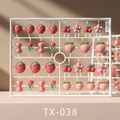 Amuletos 3D de resina fresa y melocotón con lazos rosa para arte de uñas y zapatos - Juego de frutas y flores mixtas(TX-038)