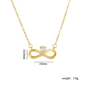 Collar infinito de titanio dorado con circonita de corazón y cristales brillantes - Corazón Blanco (A2017)