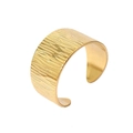 French vintage 18k gold plated open cuff bracelet featuring an irregular bark texture - Style 9/Bark Texture
