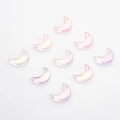 Macro shot of 12x16mm moon-shaped iridescent glass charms for DIY jewelry making - Starry Sky Color