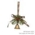 Cloche de Noël décorative avec pommes de pin, aiguilles vertes et ruban à carreaux - 14# Cloche Dorée à Carreaux Marron (3.8cm)