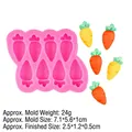 Molde de silicona rosa de zanahoria para fondant con muestras de zanahoria de arcilla - 4# Estilo Zanahoria Rosa De Ocho Cavidades (B680)