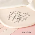Detailed view of silver cross charms for DIY jewelry making, size 12x19mm set of ten - Style 04 Cross / Antique Silver