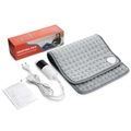 Gray heating pad with controller and crystal flannel texture, 6 heat settings - New 9-Level Heating Pad 30*60cm / US Plug