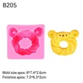 Rosa Silikonform mit Bären-Donut-Design für handgefertigte DIY-Kerzen und Gipsformen - B205 Rosa