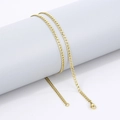 Minimalist gold-plated stainless steel Cuban link necklace with secure lobster clasp - 3mm-Bracelet / Gold