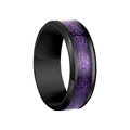 Polished black stainless steel ring with a purple celtic dragon inlay for men - Size 5 / Black Plated + Purple Base Black Dragon Pattern