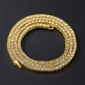 Gold plated tennis chain with sparkling round cubic zirconia stones and box clasp - 18cm / Gold White Zirconia 3mm