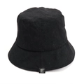 Cappello da pescatore in velluto a coste nero da donna con etichetta logo FF moda - Nero (con logo FF)