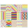 30-piece rainbow craft paper set with hearts and stars for DIY scrapbooking projects - Rainbow (30 Sheets/Set)