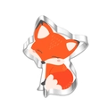 Thanksgiving stainless steel fox shaped cookie cutter with colorful cartoon details - Fox 7228