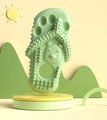 Mint green slipper-shaped silicone dog chew toy with textured massage bumps and grip hole - Slipper Style / Matcha Green