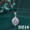Detailed close-up of 2 carat round cubic zirconia pendant with sunflower halo setting - Style DZ16 [3 Carat, No Chain]