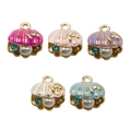 DIY enamel seashell pendants with pearls and rhinestones in five vibrant colors - Mixed 5 Colors Enamel Rhinestone Shells